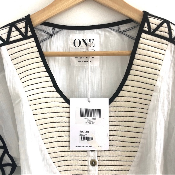 One Teaspoon black and white boho top - Picture 3 of 7